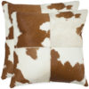 Mosaic cowhide pillow