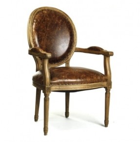 French leather cow chair
