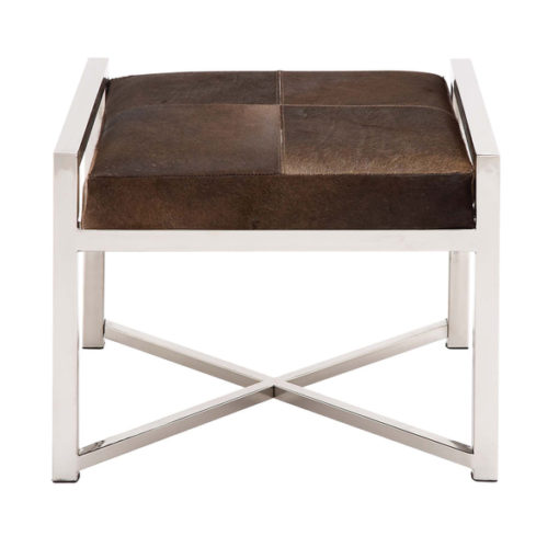 Stainless steel cowhide stool