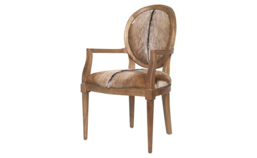 Goat hide French arm chair