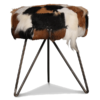 Goat hide iron stool