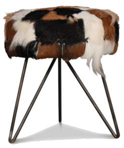 Goat hide iron stool