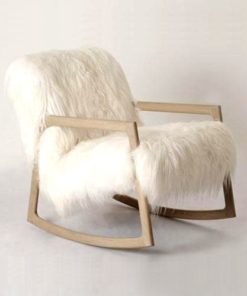 Synthetic fur rocking chair