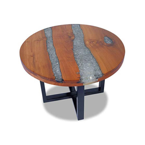 Resin wood round coffee table