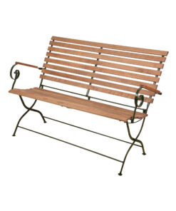 iron wood garden arm bench
